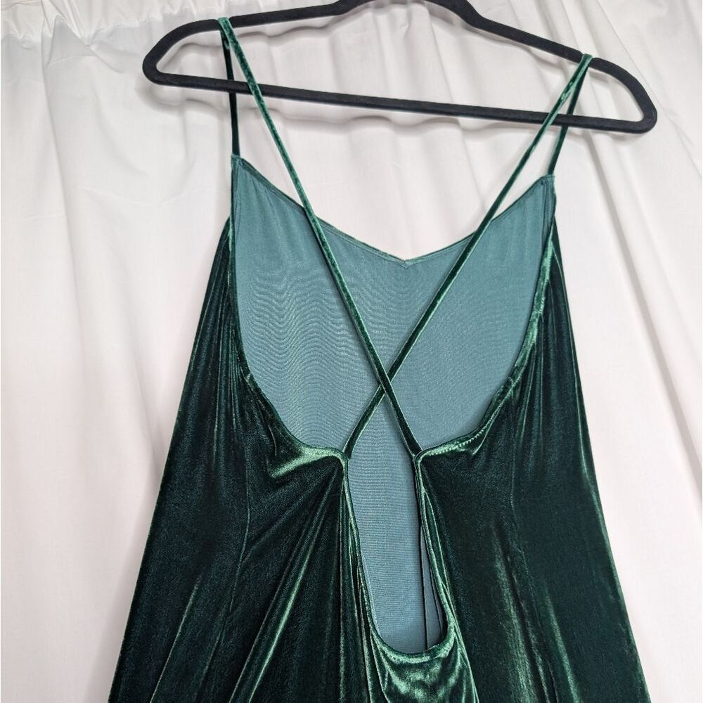 Reformation Rimini Velvet Dress Forest Dark Green Gown Maxi - Picture 7 of 10